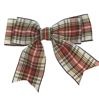 TARTAN CHRISTMAS Double Bows Ribbon Bows With Tails 3.5  4/8/20 10 Colours • £2.95