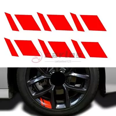 6x For 16 -21  Reflective Car Wheel Rim Vinyl Decal Sticker Car Accessories Red • $2.89