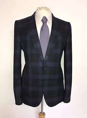 PAUL SMITH - Mens Slim Fit BLUE & BLACK WOOL SUIT - 42 Reg - W34 L32 - GORGEOUS • $249.01