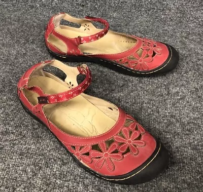 Jambu J-41  Orchid  Red Sport Mary Jane Sandals Womens Size 8M Vegan In EUC • £23.16