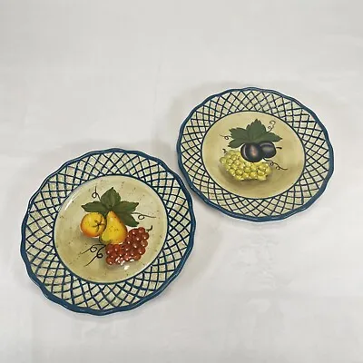 $14.99 • Buy Vintage Raymond Waites Studio Salad/Fruit Plates Still Life 8 1/2  Set Of 2