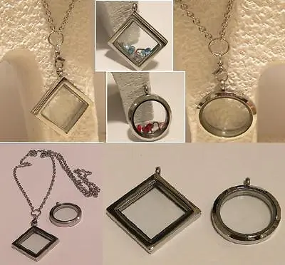 Design Your Floating Magnetic Locket - Ss Round / Square -incl 30  Lobster Chain • $1