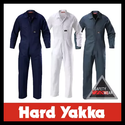 Hard Yakka Coverall Overalls Mid-Weight Cotton Drill Mechanic Y00010 Workwear • $99.95