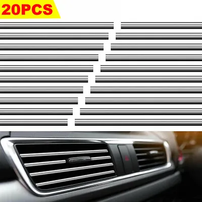 £5.69 • Buy 20PCS Chrome Car Air Conditioner Outlet Vent Decorative Strip Accessories Kit