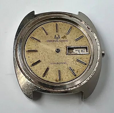 Universal Geneve Unisonic Watch Vintage Men's Beige Dial 15 Jewels Cal 1-53 • $220