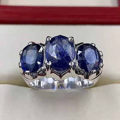 Natural Sapphire Ring Blue Sapphire Ring For Men 925 Silver Mens Neelam Ring • $150