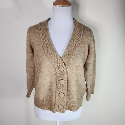 Vero Moda Women's Oatmeal Beige V Neck Cardigan Sweater Size Medium • $5.50