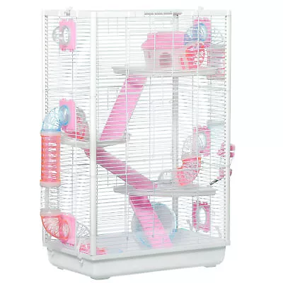 PawHut Hamster Cage With Tubes Gerbil Cage W/ Detachable Bottom Ramps • £50.99