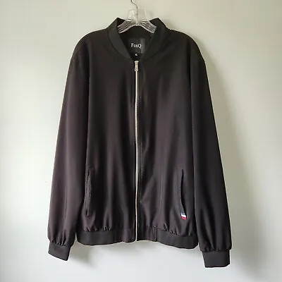 Fox Q Bomber Jacket Men's XL Black Full Zip Lined Windbreaker Softshell Rib Hem. • $24.89