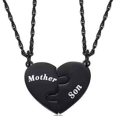 Mother And Son Heart Matching Necklace Set For 2 Son To Mom Gifts Mother Day Mo • $18.99