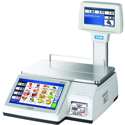 CAS CL7200-60(W) Touch Screen Label Printing Scale 60 Lb X 0.02 Lb NTEP • $2895