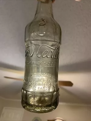 Vintage 3-C Nectar 7oz Embossed Soda Bottle Marian VA. Virginia Unique Color • $20