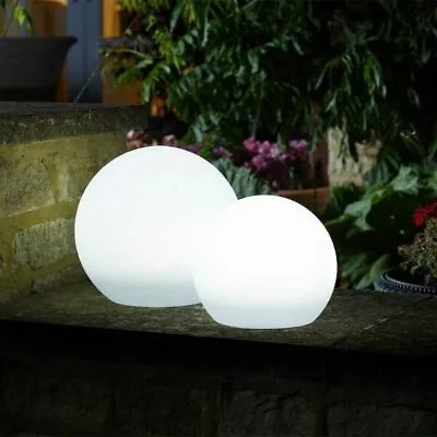 Large Light Up Garden Ornaments Orbs LED Colour Changing Oval Outdoor Lamps Ball • £22.99