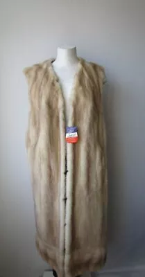 Women's   Pearl Brown Cross Mink Fur Vest Lining  MINT+ Sz 10 • $220