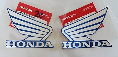 Honda GENUINE Wing Fuel Tank Decal Wings Sticker 90mm WHITE + BLUE *UK STOCK* • £8.75
