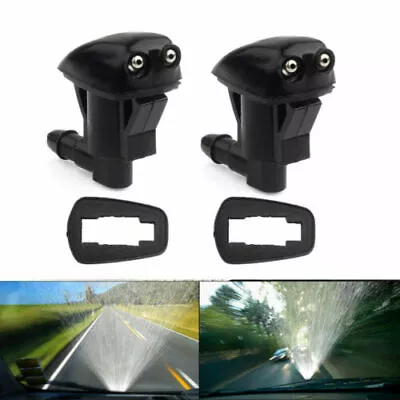 2x Car Exterior Accessories Front Windshield Washer Wiper Spray Nozzle Black • $6.88