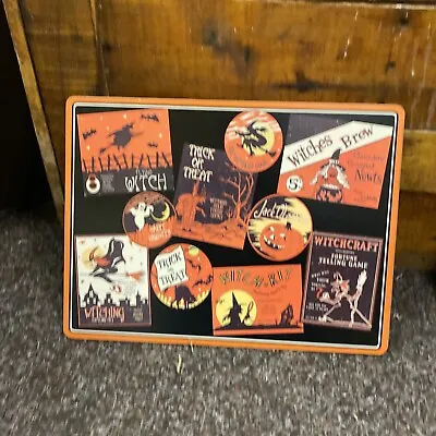 Pottery Barn Vintage Look Halloween Advertising Poster  Cork Cardboard Placemat • $28