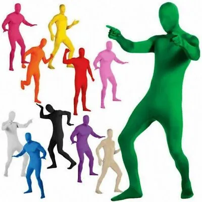 Party Costume Invisible Morph Suit Adult Mens Womens Full Body Spandex Jumpsuits • £14.98