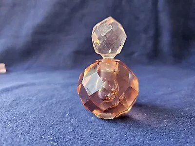Vintage Perfume Bottle Lead Crystal Pink • $21