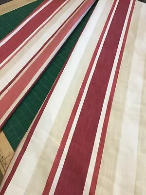 LAURA ASHLEY AWNING STRIPE CRANBERRY 128 Cm Wide 134 Cm Long • £39