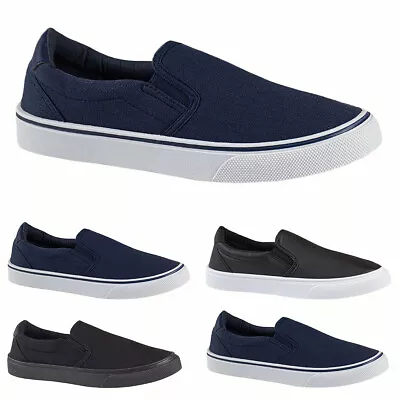 Mens Slip On Casual Canvas Espadrilles Deck Plimsolls Trainers Pumps Shoe Size • £11.95