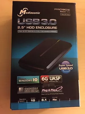 Mediasonic NSNOE-SU3 USB 3.0 2.5  SATA 6.0 Gb/s UASP External Hard Drive Enclosu • $10