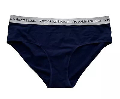 Victorias Secret Nwt Blue Logo Band Cotton Blend Hiphugger Panty XL • $10.62