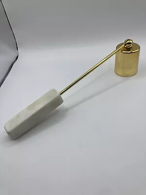 Solid Brass MCM Candle Snuffer W/ White Stone Handle 11   EUC • $14.41