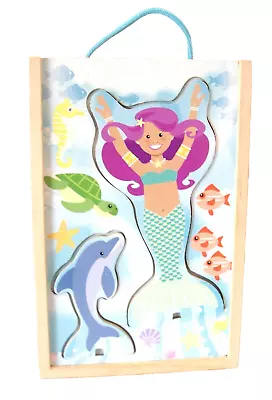 MELISSA & DOUG 31 Pc MERMAID MAGNETIC DRESS-UP WOODEN PLAY SET Double Sided • $13.29