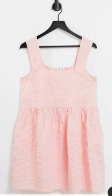 £7.99 • Buy Collusion Asos Design Organic Cotton Seersucker Mini Pinafore UK16 New