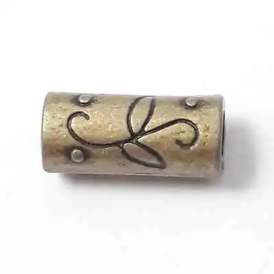 10pcs Flower Tube Beads Antique Bronze 12x5mm - B0241287 • £3.25