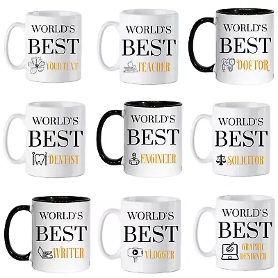 Personalised Worlds Best Job Role Mug Unique Custom Text Coffee Cup Gift Novelty • £8.95