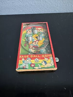 Vintage Baseball Handheld Pinball Game - K Japan Antique Retro Toy Skill 40s 50s • $45.65