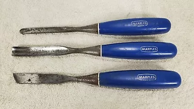 Vintage Set 3 Marples Blue Chip Chisels Sheffield England • $21.99