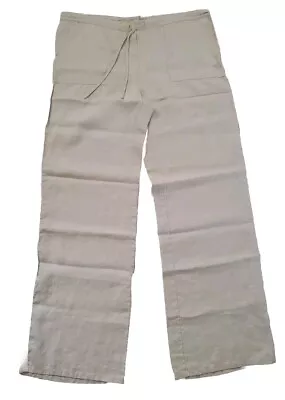 Moda International Women's Tan/Wheat 100% Linen  Pants Size S/M • $22.95