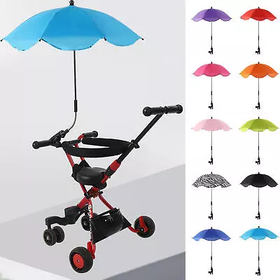 UV Protection Stroller Sun Shade Umbrella With Adjustable Clamp • $48.04