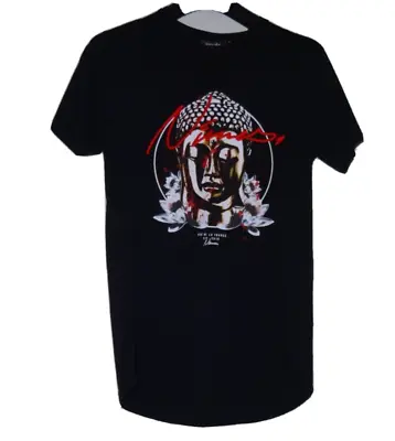£15 • Buy Nimes Buddha Blood Splatter Script  Embroidered Graphic T-shirt Size M Black