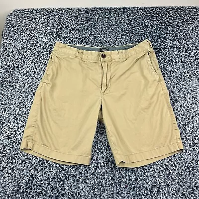 J Crew Chino Shorts Mens 31 Brown Cotton Flat Front 9  Inseam Casual • $4.25