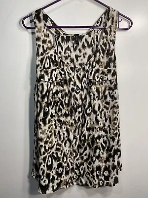 Maurices Womens Shirt Size 2 Tank Top Blouse Sleeveless Animal Print  • $9