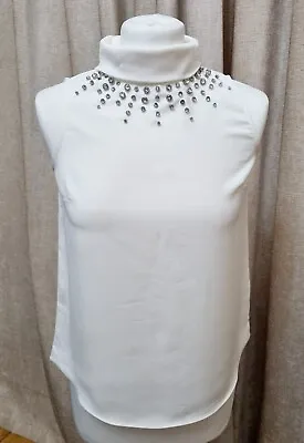 £6.80 • Buy River Island Jewellery Detail Off White  Blouse - Size S Petite