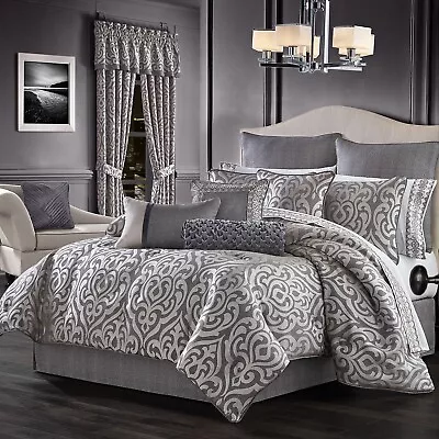 J. Queen New York Tribeca Charcoal Gray 4 Piece Comforter Set Queen • $99