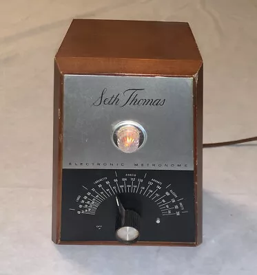 Vintage SETH THOMAS ELECTRONIC METRONOME Electric Light Up Pulse E962-000 Works • $32.50