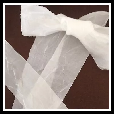 £1.20 • Buy Bertie's Bows Silky Crush Ribbon 2 Metre Lengths 38mm Wide Colour Cream