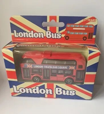 London Bus Model Pull Back & Go Kids Toy Die Cast Metal Double Decker Union Jack • £4.99