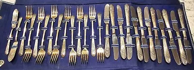 Vintage Wm Rogers Mfg Co Silver Mist Marigold IS 52 Piece Set Complete 1935 RARE • $79.49