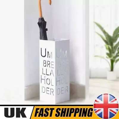 Metal Iron Umbrella Stand Holder Home Office Hallway Storage Basket Rack White • £15.89