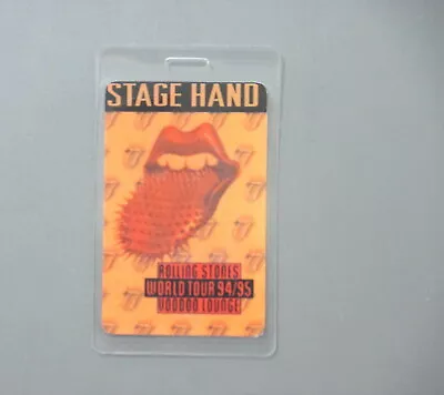 Rolling Stones Backstage Pass Laminated Voodoo Lounge Stagehand ! • $9.99