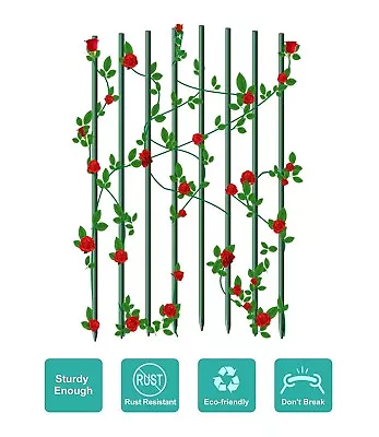 $19.82 • Buy Eco-Friendly Plastic Coated Garden Stakes,Tomato Stakes, Plant Stakes 10Pack,3ft
