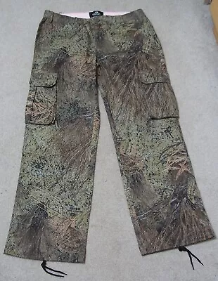 New Mossy Oak Brush Camo Cargo Pants Women's Size L (14-16) Cinch Sides • $19