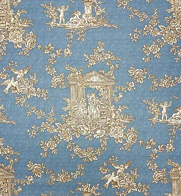 Waverly French Quarter Toile Blue Angels Vintage Multiuse Fabric 4 Yards 54 W • $63.96